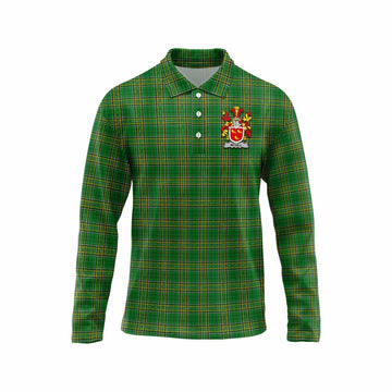 McGill Irish Clan Tartan Long Sleeve Polo Shirt with Coat of Arms