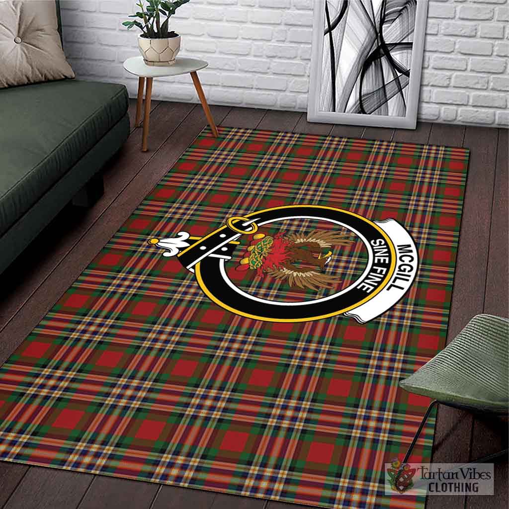 Tartan Vibes Clothing McGill Tartan Area Rug with Family Crest