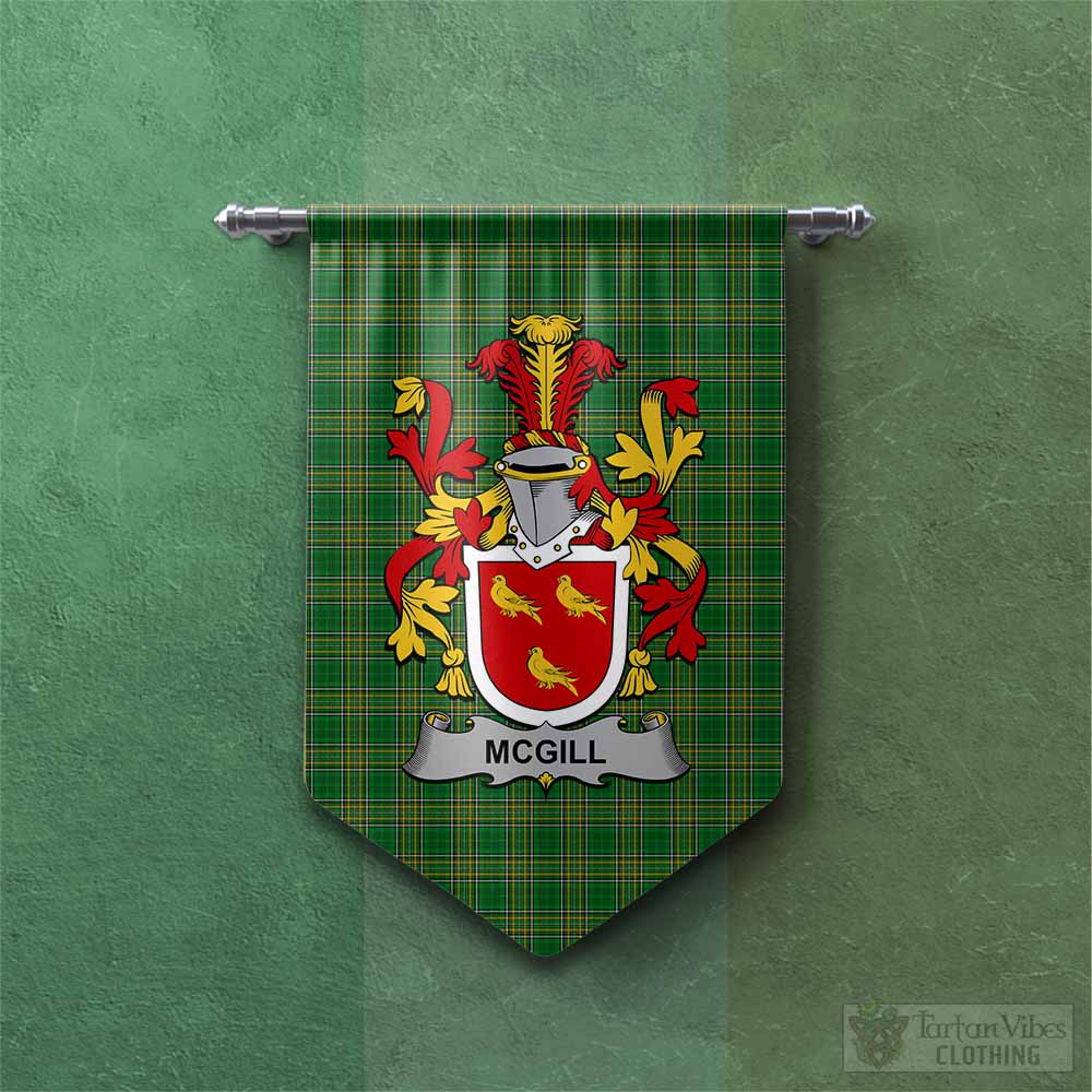 McGill Irish Clan Tartan Gonfalon, Tartan Banner with Coat of Arms Chevron - Tartan Vibes Clothing