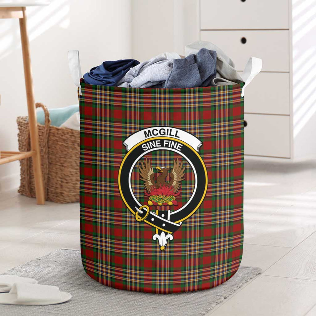 McGill Tartan Laundry Basket with Family Crest One Size - Tartanvibesclothing Shop