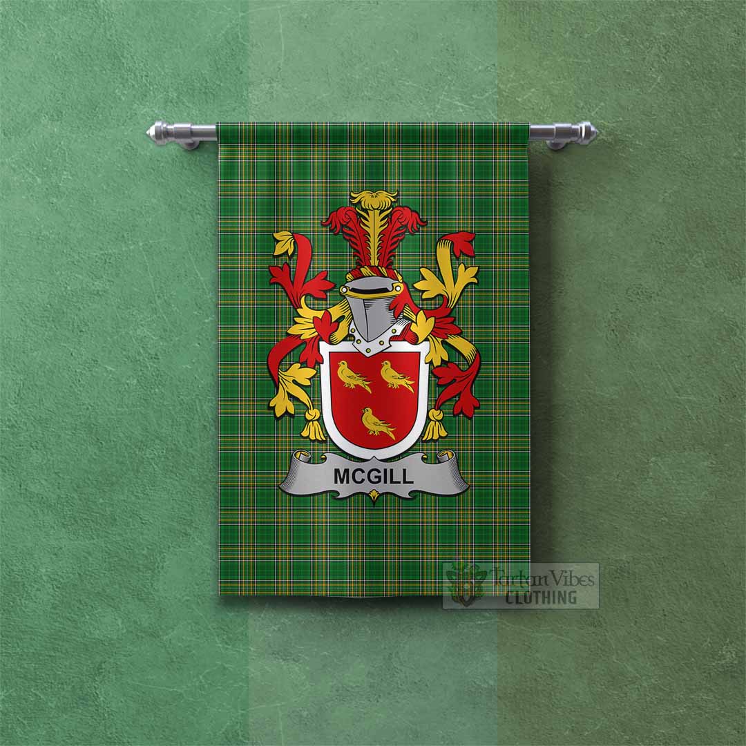 McGill Irish Clan Tartan Gonfalon, Tartan Banner with Coat of Arms Rectangle - Tartan Vibes Clothing