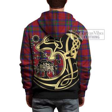 McGillivray Tartan Hoodie with Family Crest Celtic Wolf Style