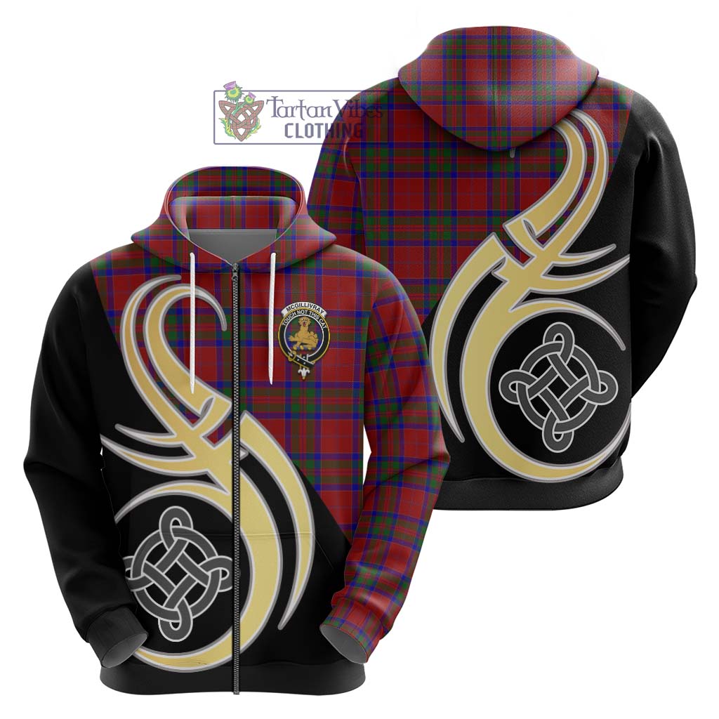 Tartan Vibes Clothing McGillivray Tartan Hoodie with Family Crest and Celtic Symbol Style