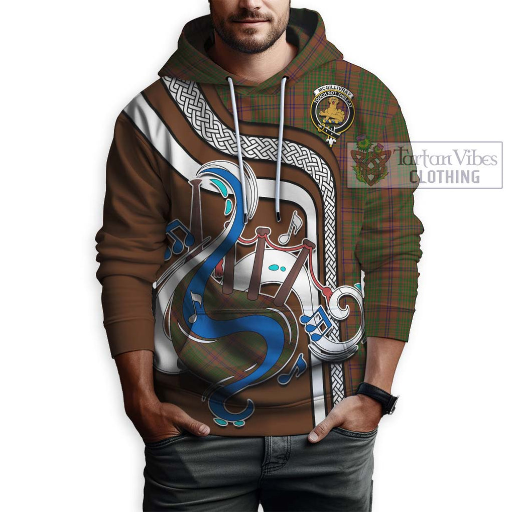 McGillivray Hunting Tartan Hoodie with Epic Bagpipe Style Zip Hoodie - Tartanvibesclothing Shop