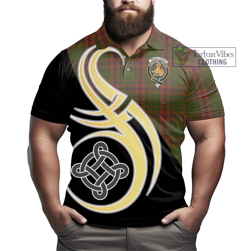 Tartan Vibes Clothing McGillivray Hunting Tartan Polo Shirt with Family Crest and Celtic Symbol Style