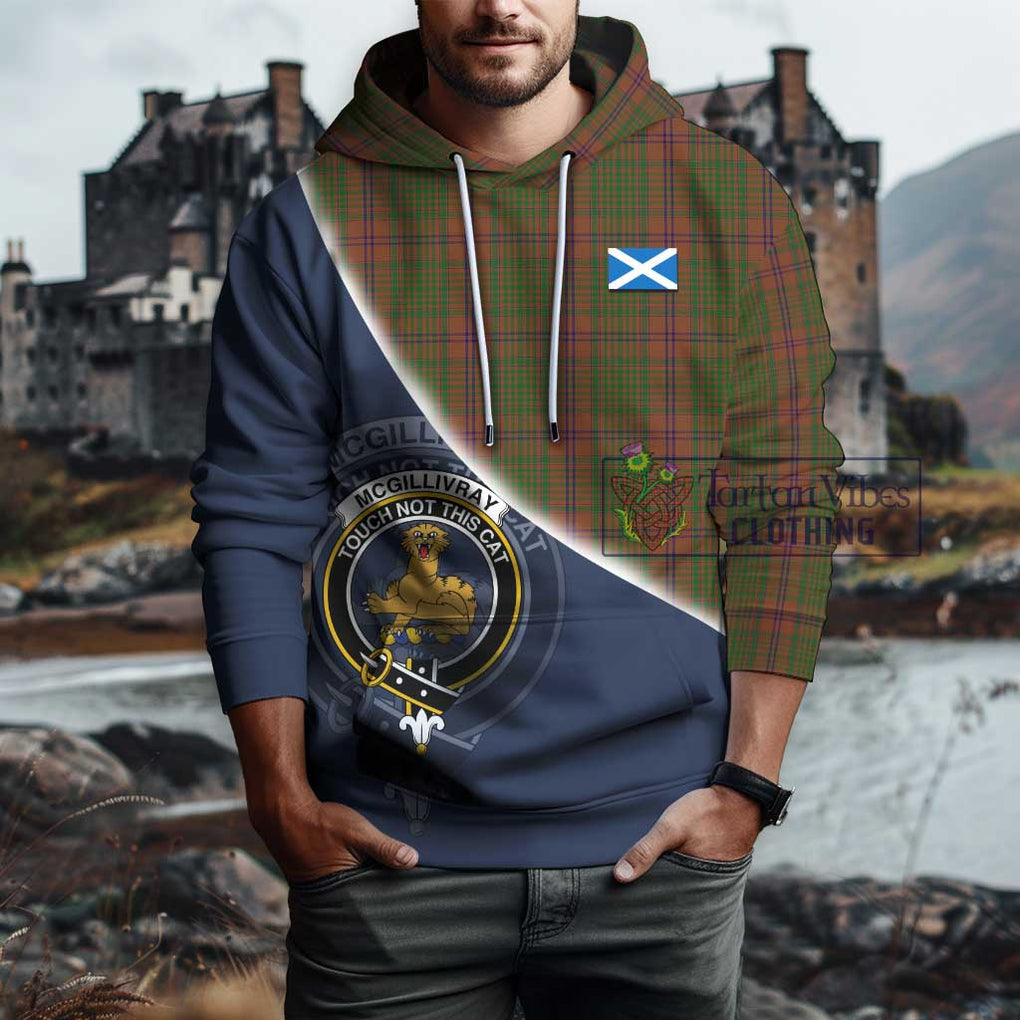 McGillivray Hunting Tartan Hoodie with Personalised National Flag and Family Crest Half Style - Tartanvibesclothing Shop