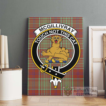 McGillivray Hunting Ancient Tartan Canvas Print Wall Art with Family Crest