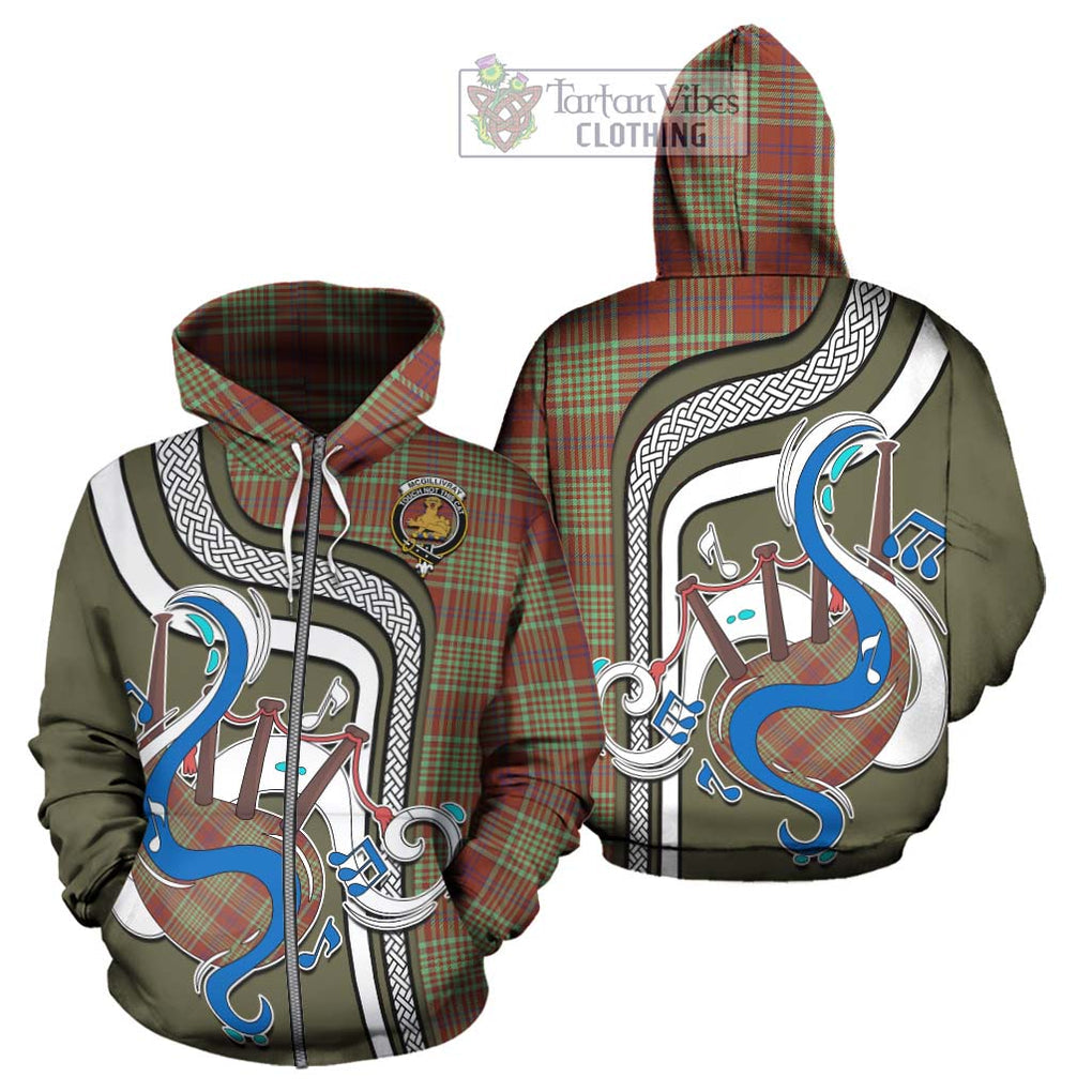 McGillivray Hunting Ancient Tartan Hoodie with Epic Bagpipe Style - Tartanvibesclothing Shop