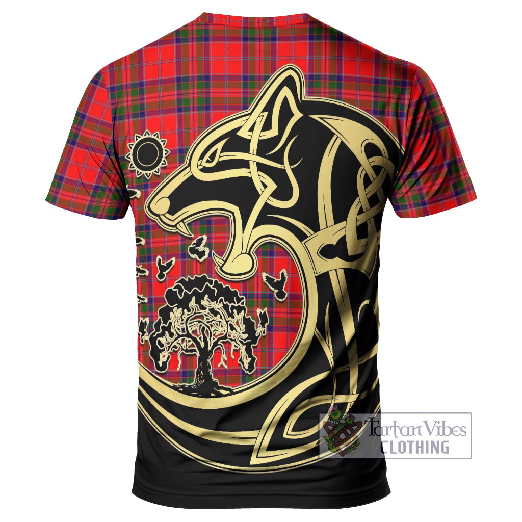 Tartan Vibes Clothing McGillivray Modern Tartan T-Shirt with Family Crest Celtic Wolf Style