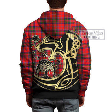 McGillivray Modern Tartan Hoodie with Family Crest Celtic Wolf Style