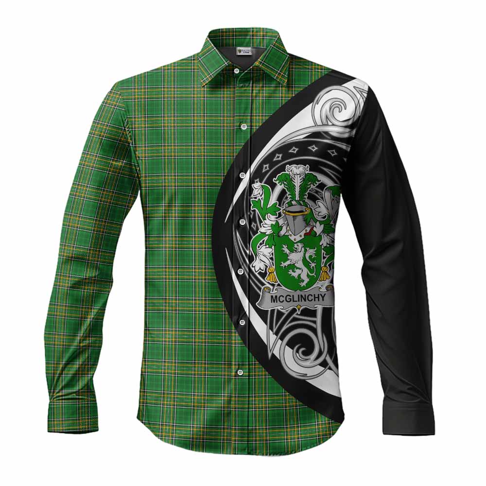 McGlinchy Irish Clan Long Sleeve Button Shirt Celtic Circle Style Men's Shirt S - Tartan Vibes Clothing