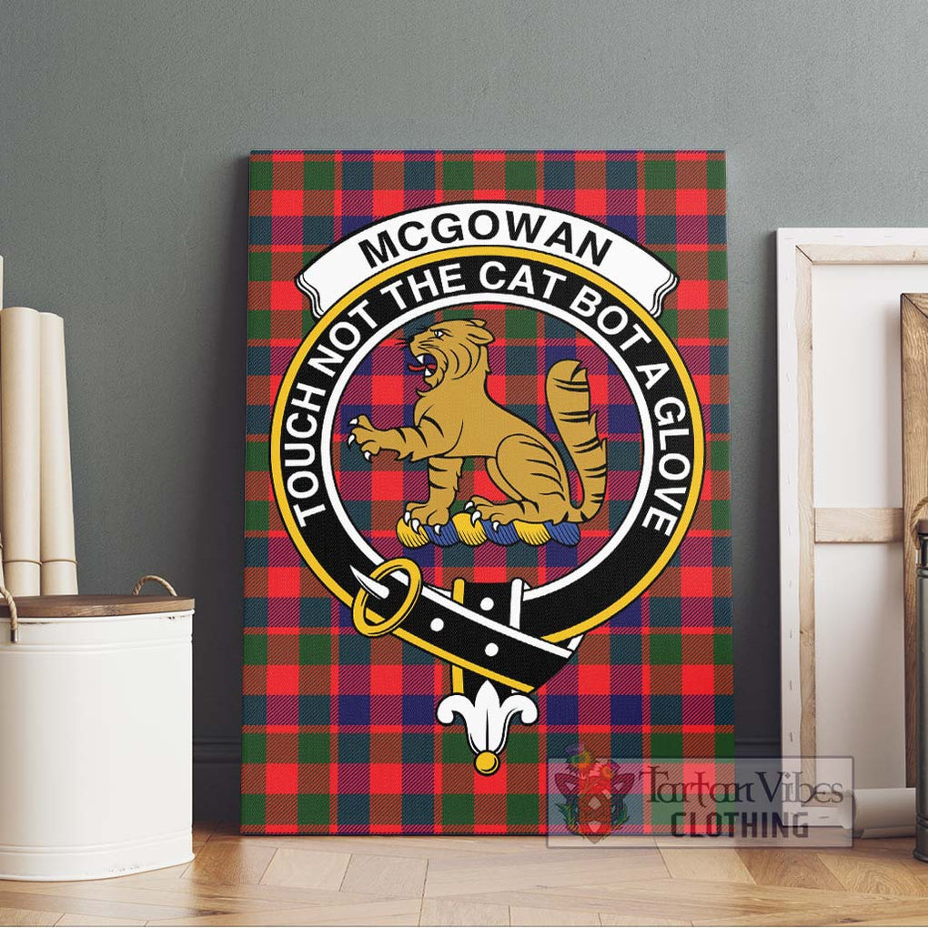 McGowan Tartan Canvas Print Wall Art with Family Crest Without Frame - Tartan Vibes Clothing