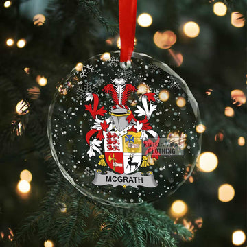 McGrath Irish Clan Christmas Glass Ornament with Coat of Arms - 2D-tartanvibesclothing