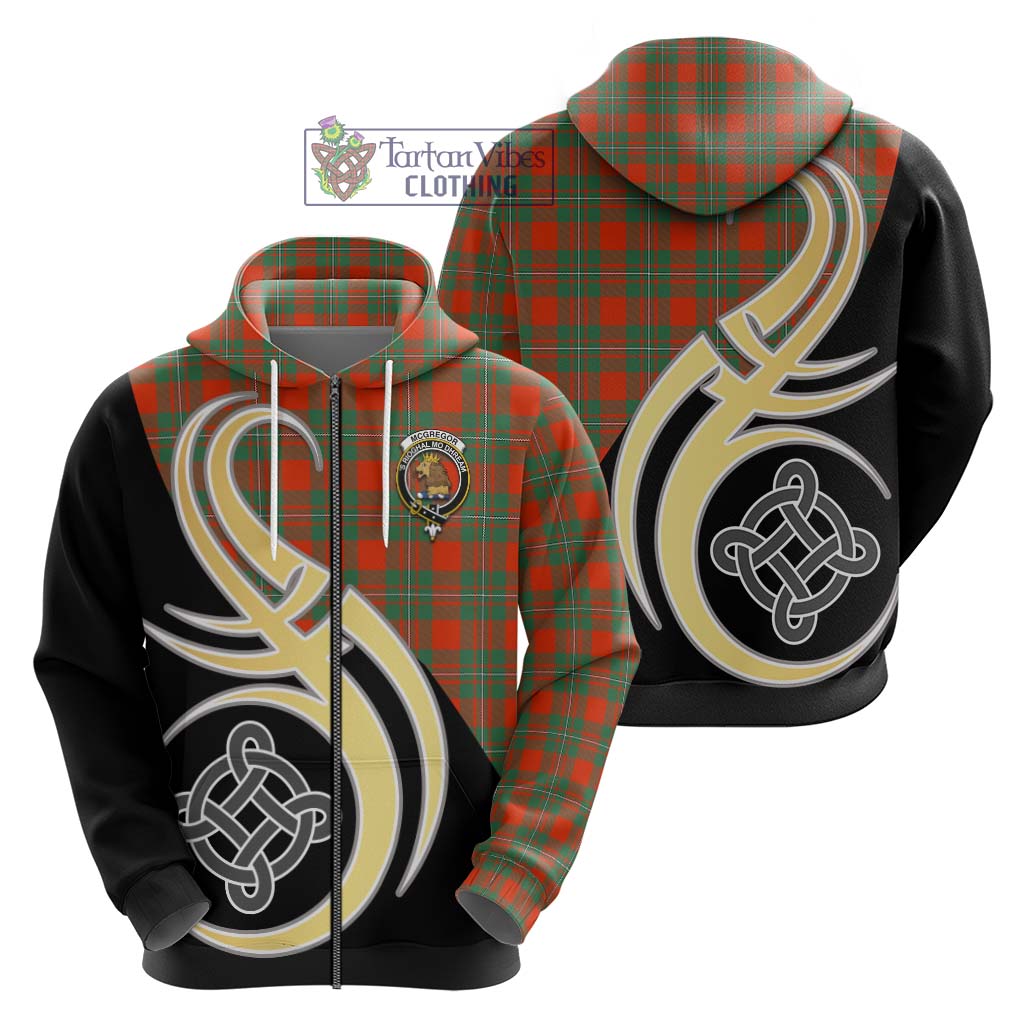 Tartan Vibes Clothing McGregor Ancient Tartan Hoodie with Family Crest and Celtic Symbol Style