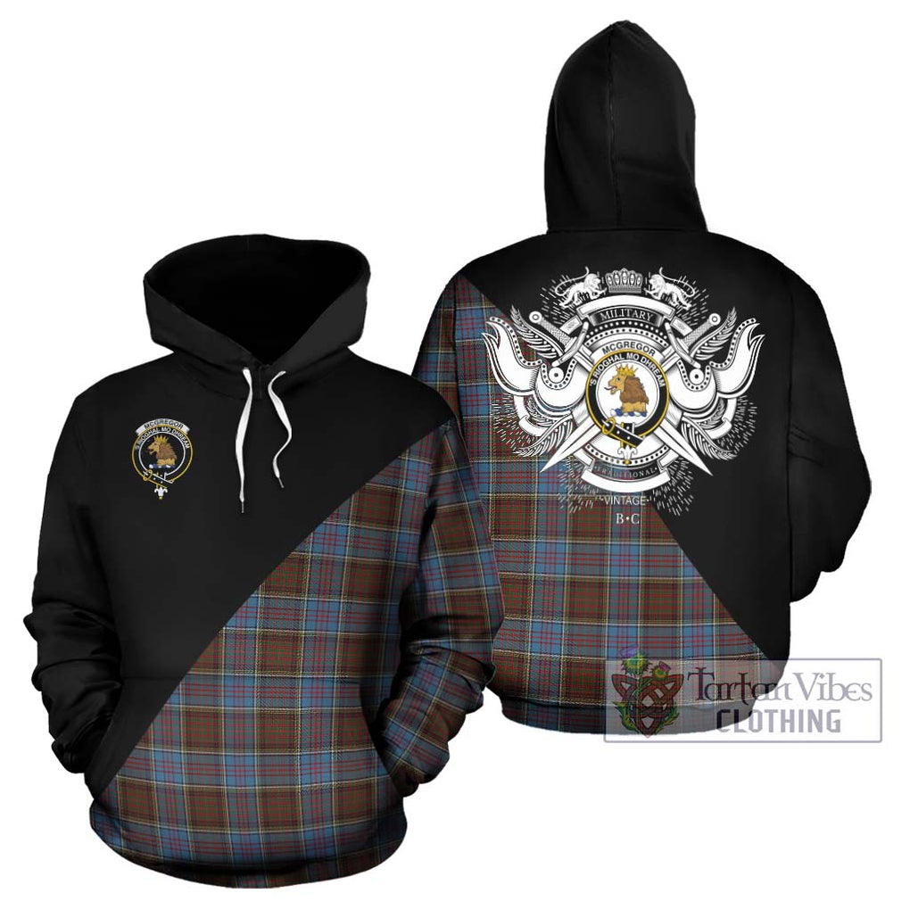 McGregor Hastie Tartan Hoodie with Family Crest and Military Logo Style Zip Hoodie - Tartanvibesclothing Shop