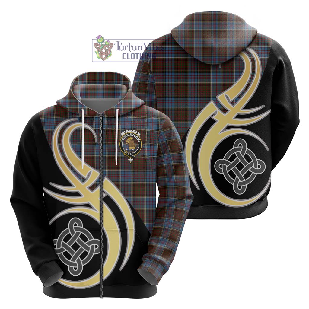 Tartan Vibes Clothing McGregor Hastie Tartan Hoodie with Family Crest and Celtic Symbol Style