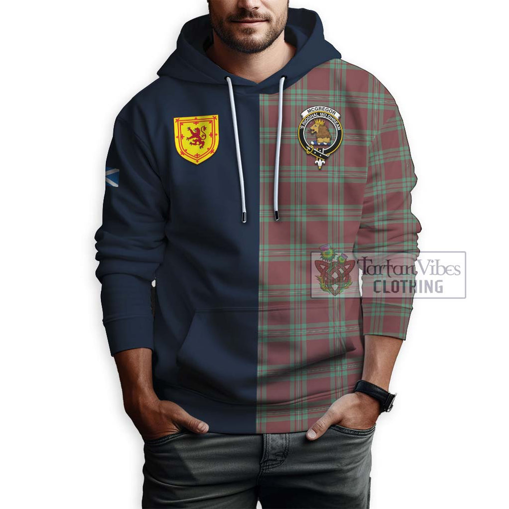 Tartan Vibes Clothing McGregor Hunting Ancient Tartan Hoodie with Scottish Lion Royal Arm Half Style