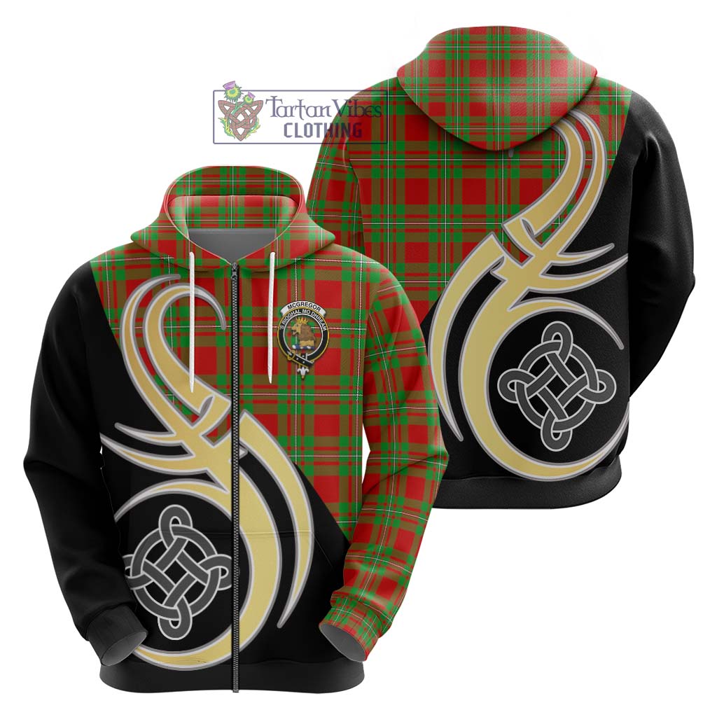 Tartan Vibes Clothing McGregor Modern Tartan Hoodie with Family Crest and Celtic Symbol Style