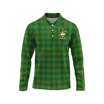 McGuiness Irish Clan Tartan Long Sleeve Polo Shirt with Coat of Arms Unisex - Tartan Vibes Clothing