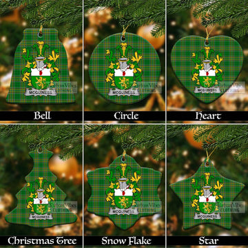 McGuiness Irish Clan Tartan Christmas Ceramic Ornament with Coat of Arms