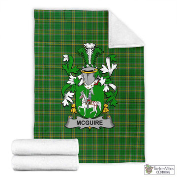 McGuire Irish Clan Tartan Blanket with Coat of Arms