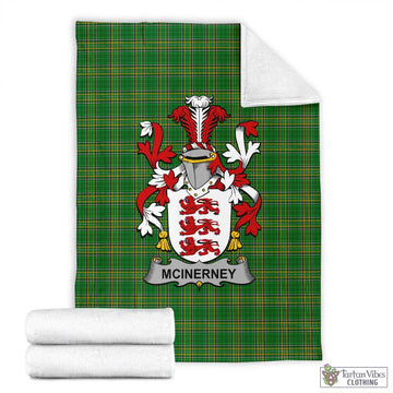 McInerney Irish Clan Tartan Blanket with Coat of Arms