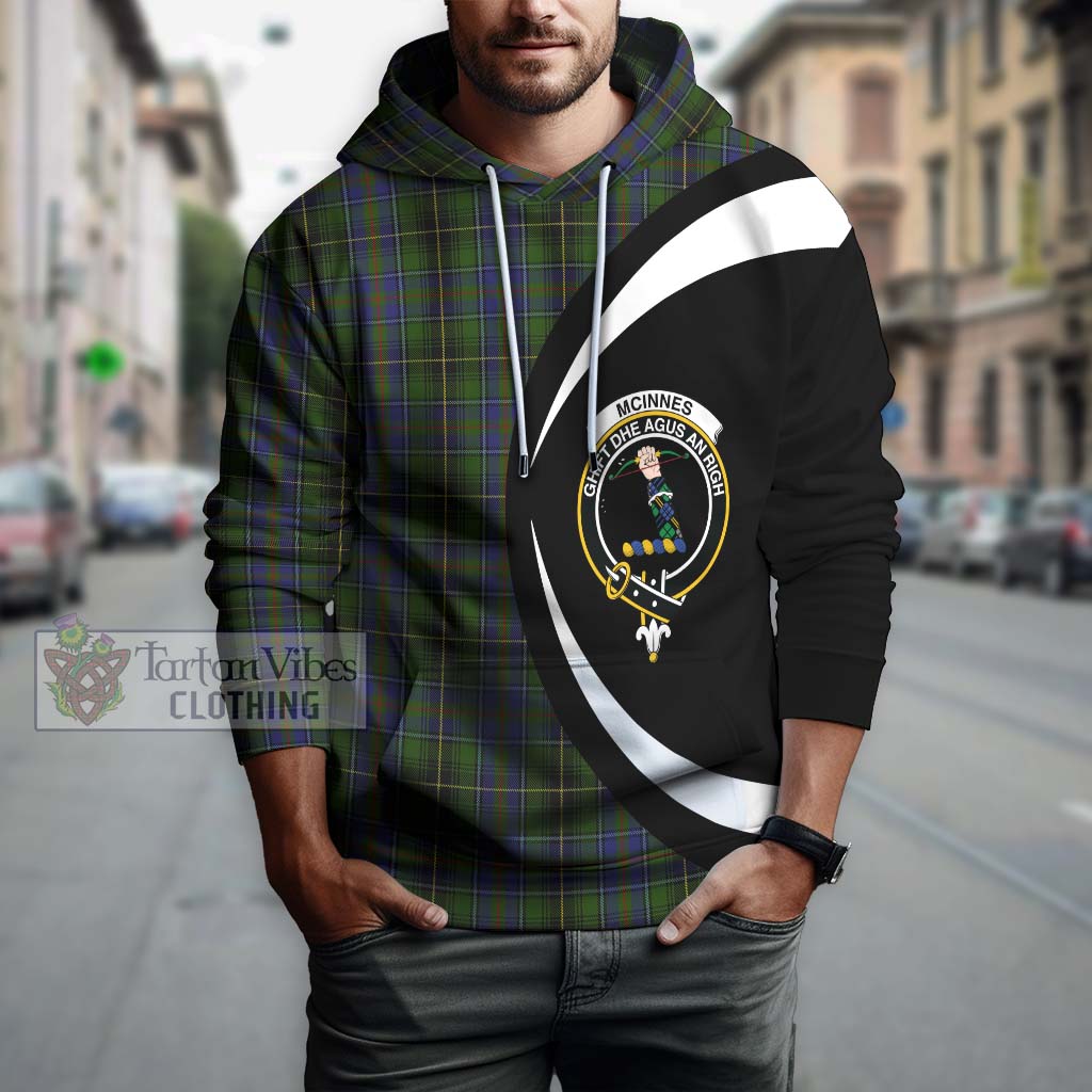 McInnes Tartan Hoodie with Family Crest Circle Style Zip Hoodie - Tartan Vibes Clothing