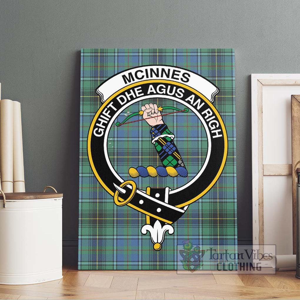 McInnes Ancient Tartan Canvas Print Wall Art with Family Crest Without Frame - Tartan Vibes Clothing