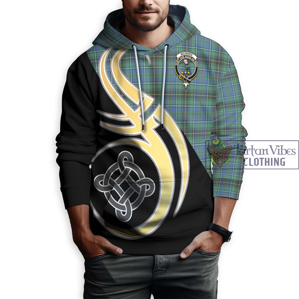 Tartan Vibes Clothing McInnes Ancient Tartan Hoodie with Family Crest and Celtic Symbol Style