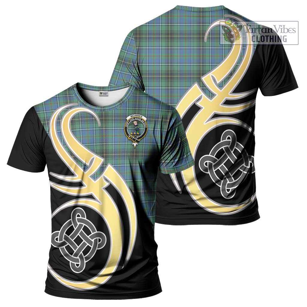 Tartan Vibes Clothing McInnes Ancient Tartan T-Shirt with Family Crest and Celtic Symbol Style