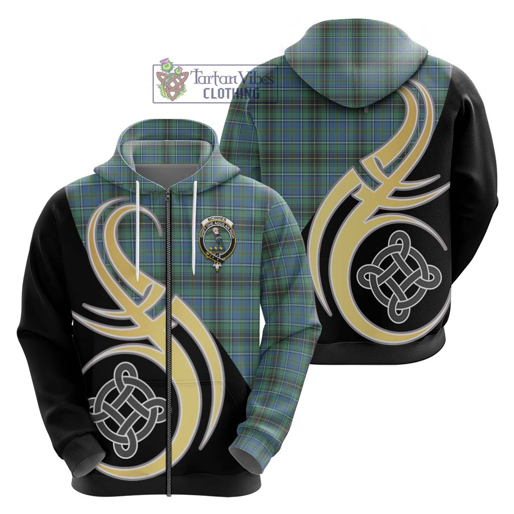 Tartan Vibes Clothing McInnes Ancient Tartan Hoodie with Family Crest and Celtic Symbol Style