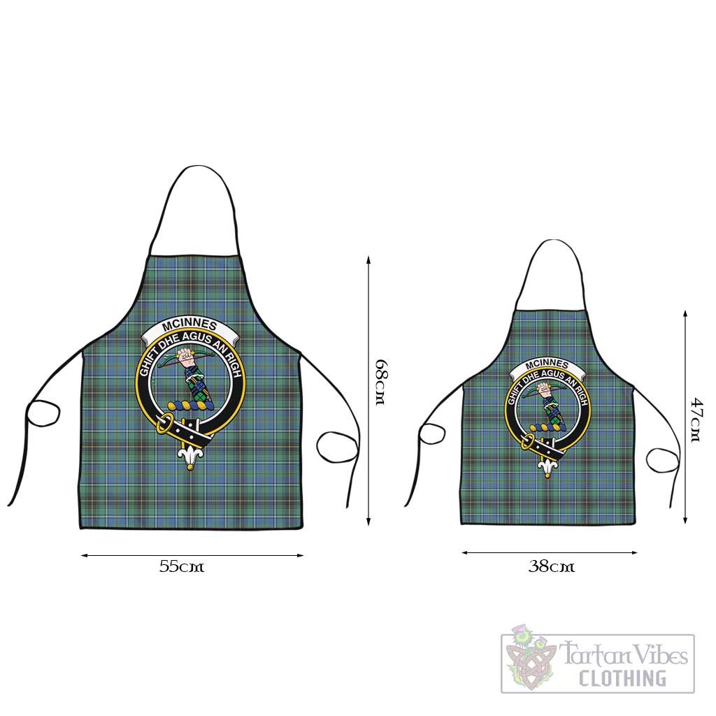 McInnes Ancient Tartan Apron with Family Crest Black L 55x68 cm - Tartan Vibes Clothing