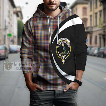 McInnes Ancient Hunting Tartan Hoodie with Family Crest Circle Style