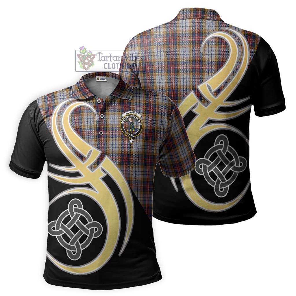 Tartan Vibes Clothing McInnes Ancient Hunting Tartan Polo Shirt with Family Crest and Celtic Symbol Style