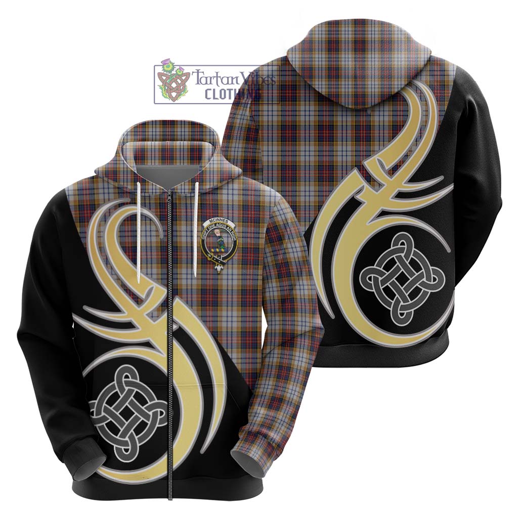 Tartan Vibes Clothing McInnes Ancient Hunting Tartan Hoodie with Family Crest and Celtic Symbol Style