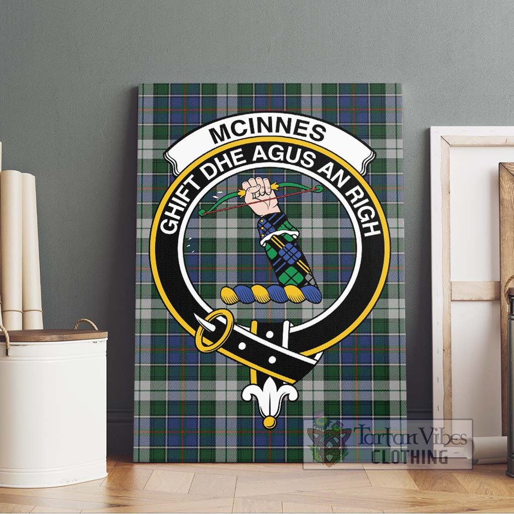 McInnes Dress Tartan Canvas Print Wall Art with Family Crest Without Frame - Tartan Vibes Clothing