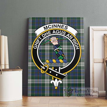 McInnes Dress Tartan Canvas Print Wall Art with Family Crest