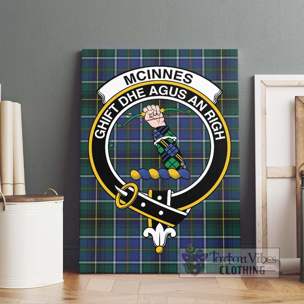 McInnes Modern Tartan Canvas Print Wall Art with Family Crest Without Frame - Tartan Vibes Clothing