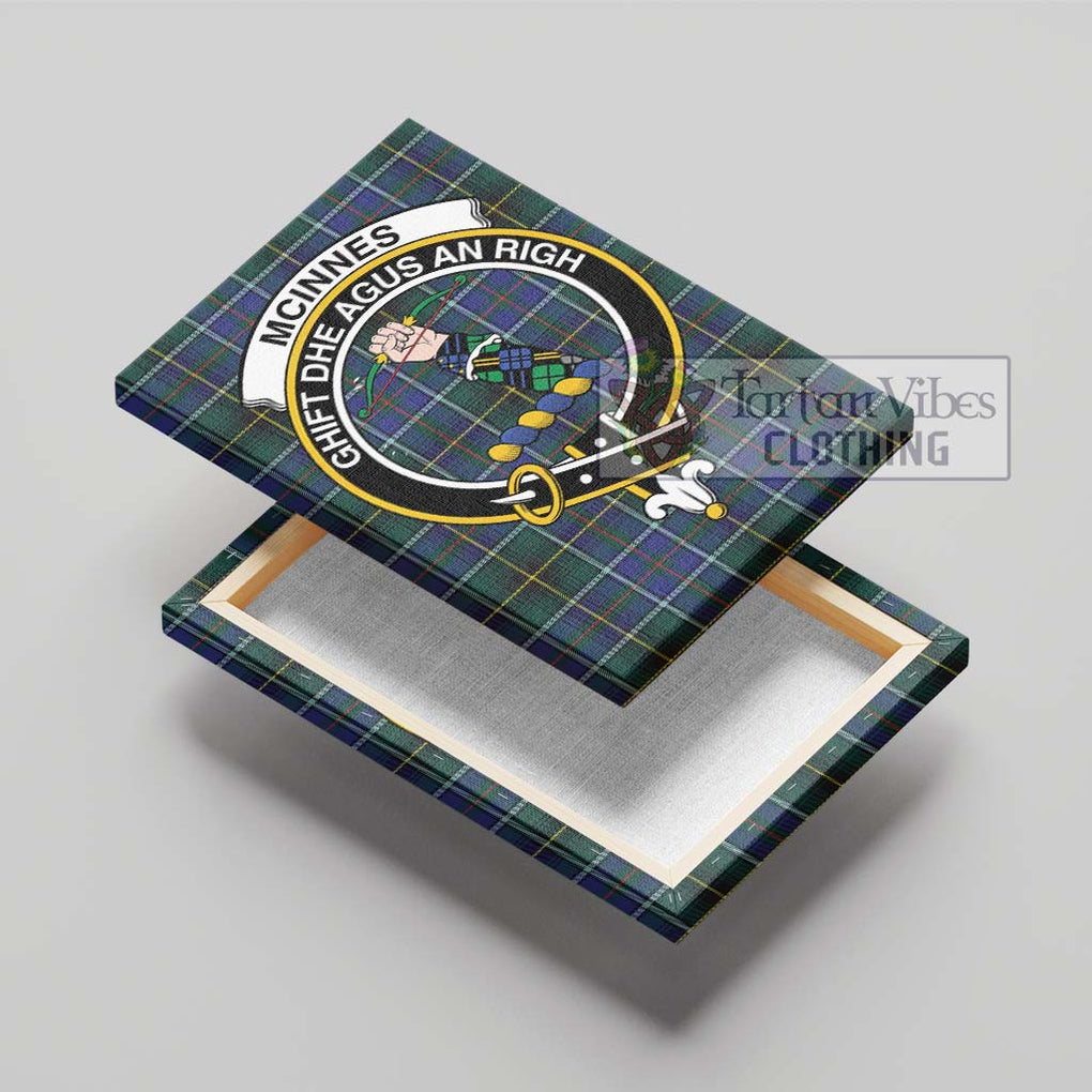 McInnes Modern Tartan Canvas Print Wall Art with Family Crest - Tartan Vibes Clothing