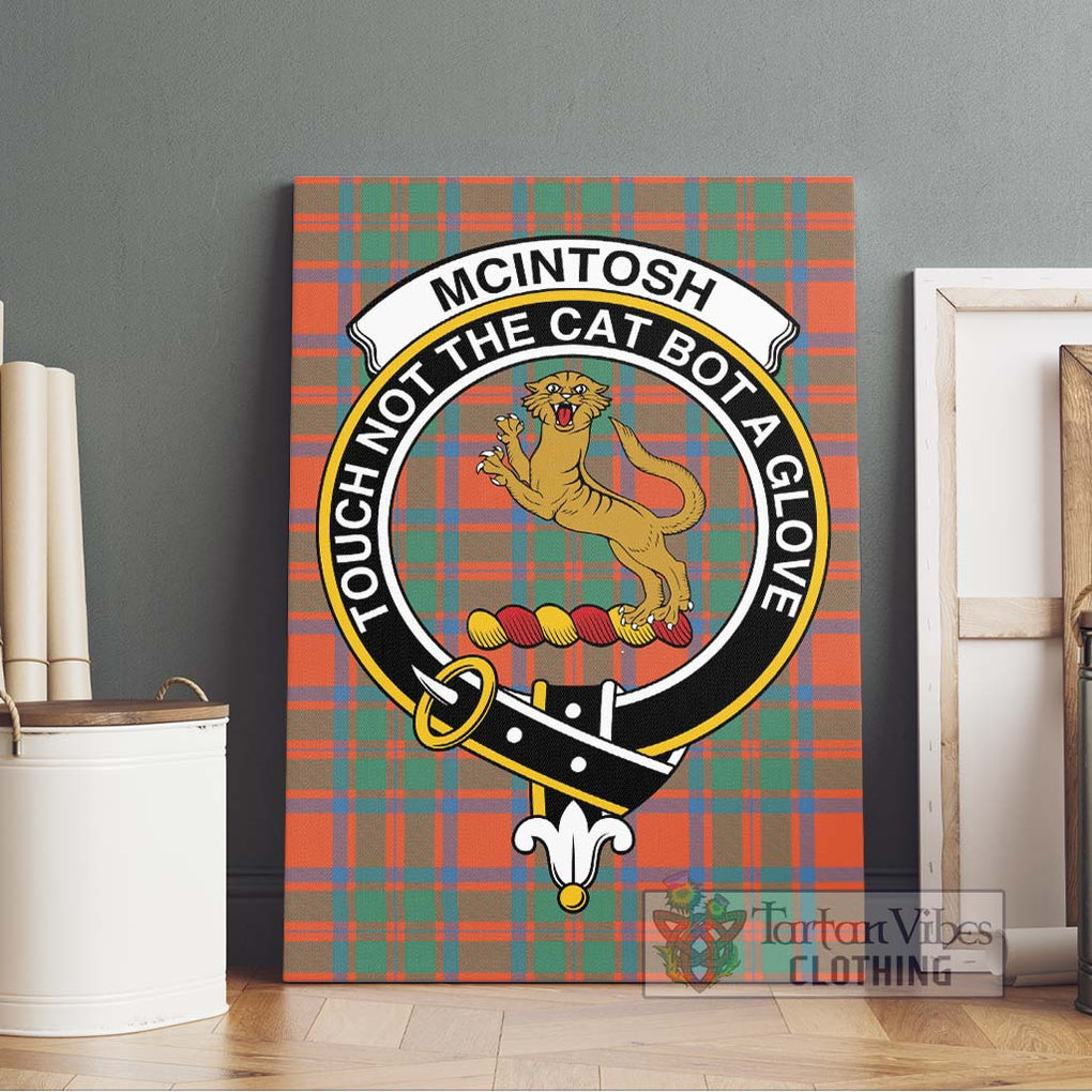 McIntosh Ancient Tartan Canvas Print Wall Art with Family Crest Without Frame - Tartan Vibes Clothing