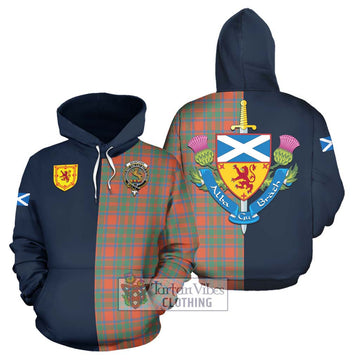 McIntosh Ancient Tartan Hoodie Alba with Scottish Lion Royal Arm Half Style