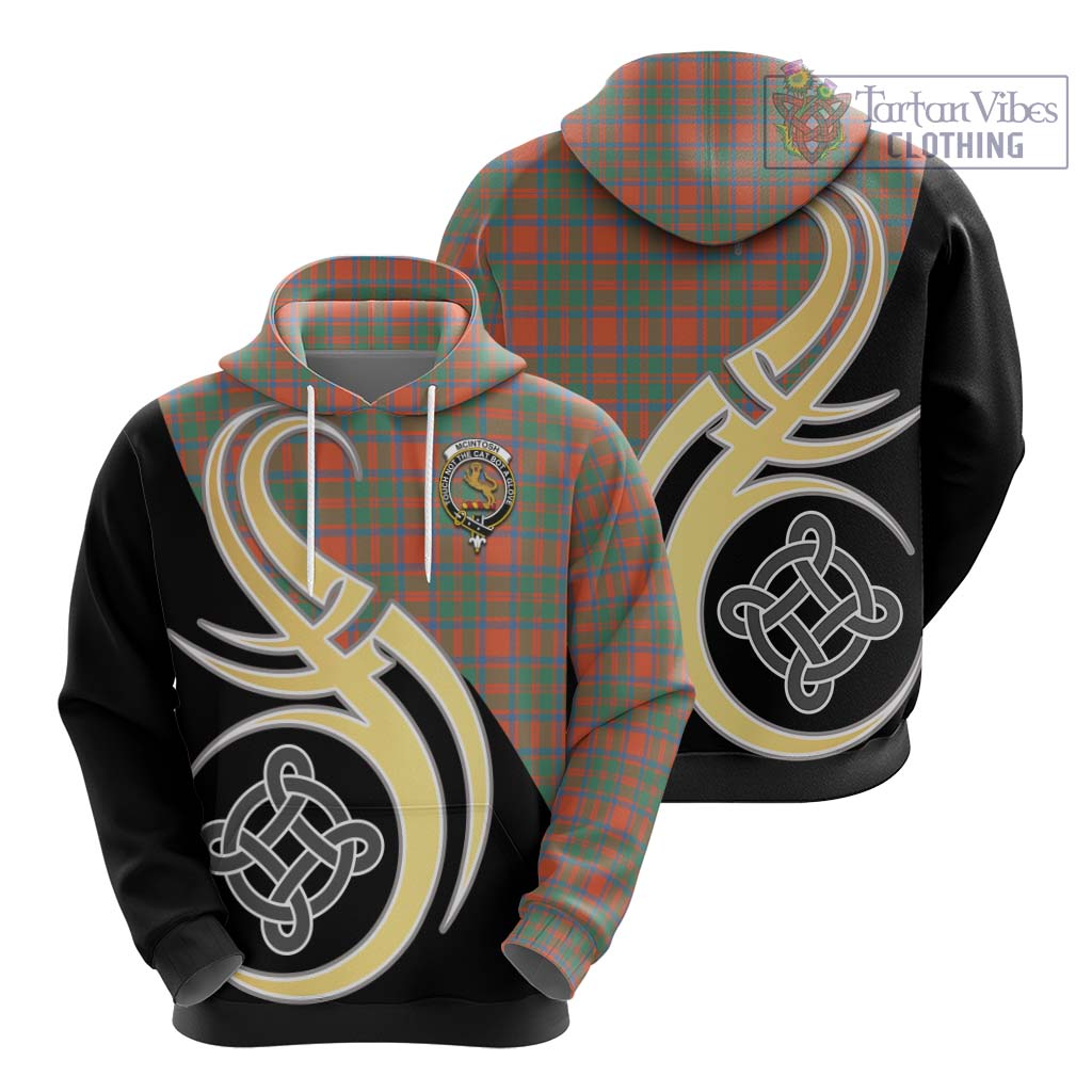 Tartan Vibes Clothing McIntosh Ancient Tartan Hoodie with Family Crest and Celtic Symbol Style