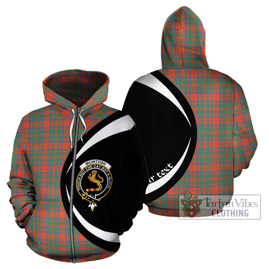 McIntosh Ancient Tartan Hoodie with Family Crest Circle Style - Tartan Vibes Clothing