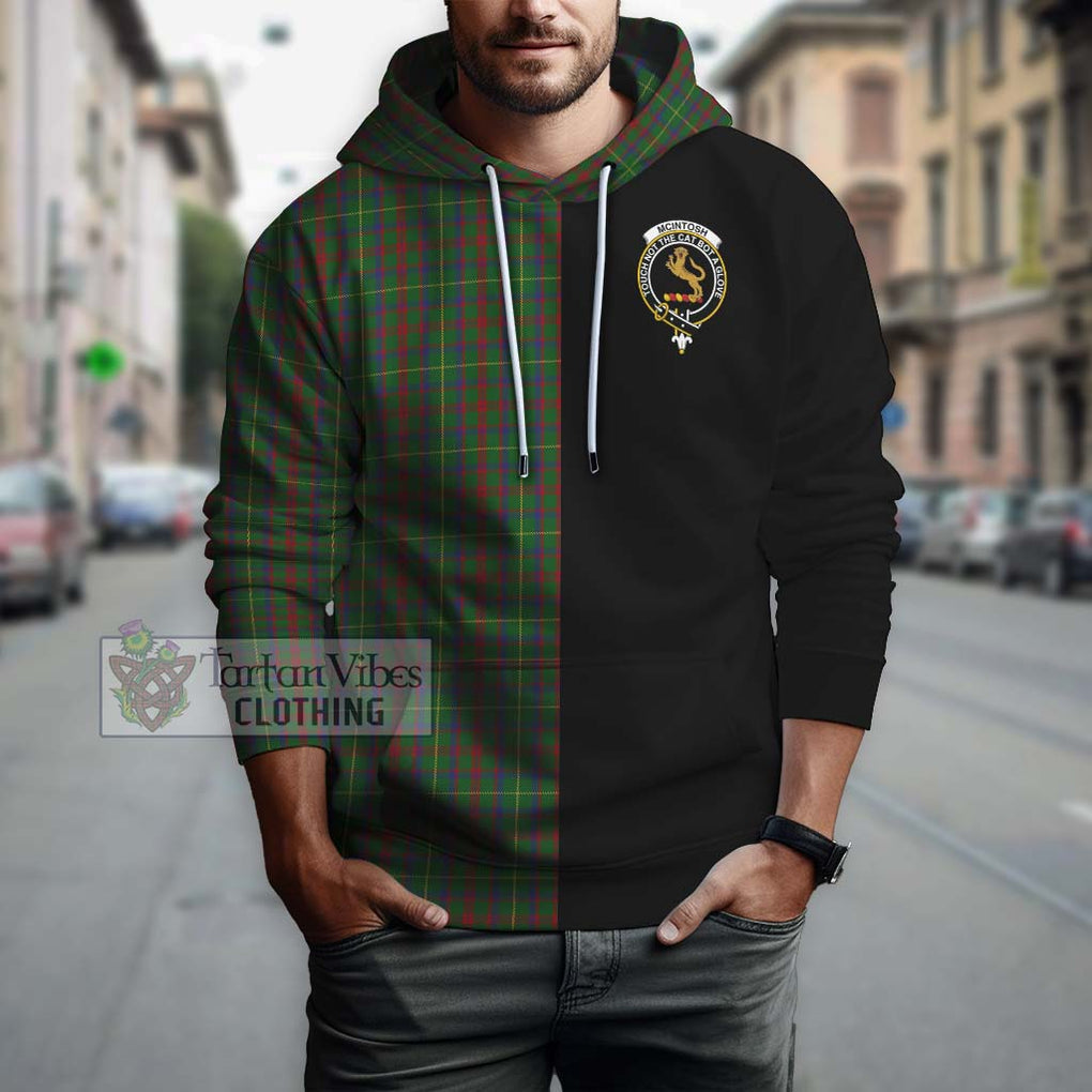 McIntosh Hunting Tartan Hoodie with Family Crest and Half Of Me Style Zip Hoodie - Tartanvibesclothing Shop