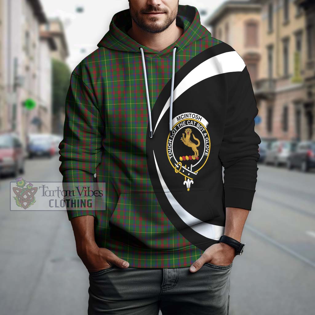 McIntosh Hunting Tartan Hoodie with Family Crest Circle Style Zip Hoodie - Tartan Vibes Clothing