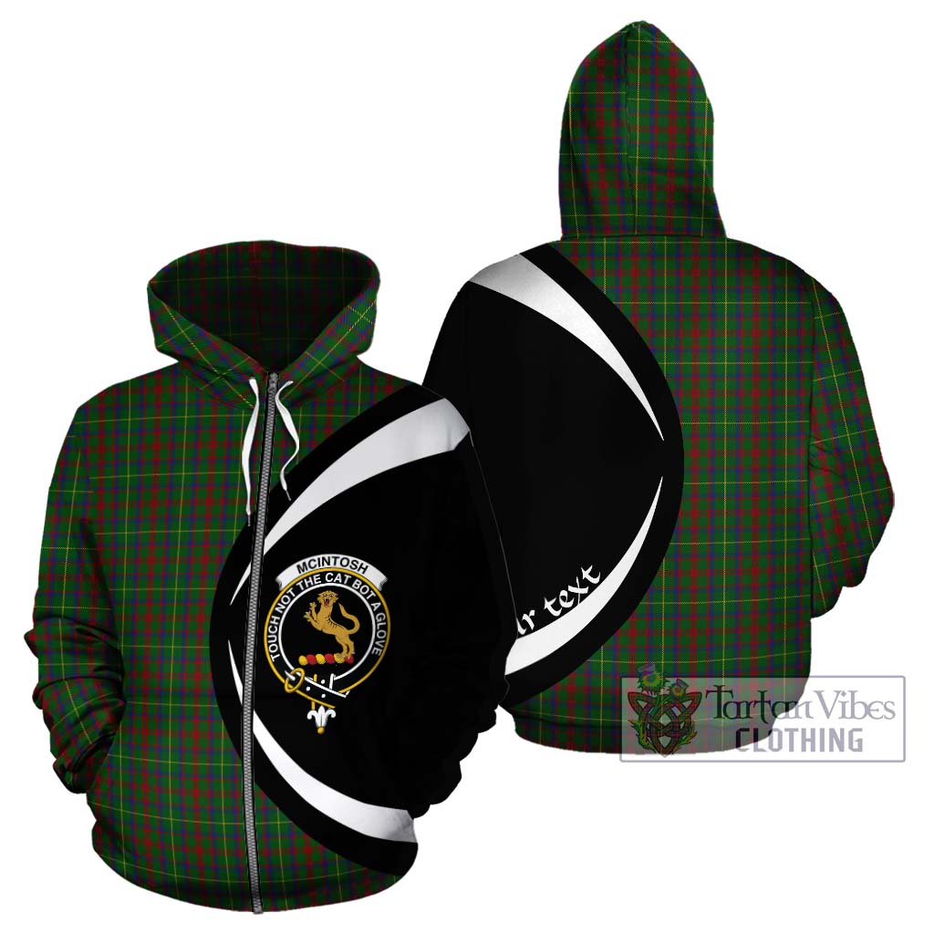 McIntosh Hunting Tartan Hoodie with Family Crest Circle Style - Tartan Vibes Clothing