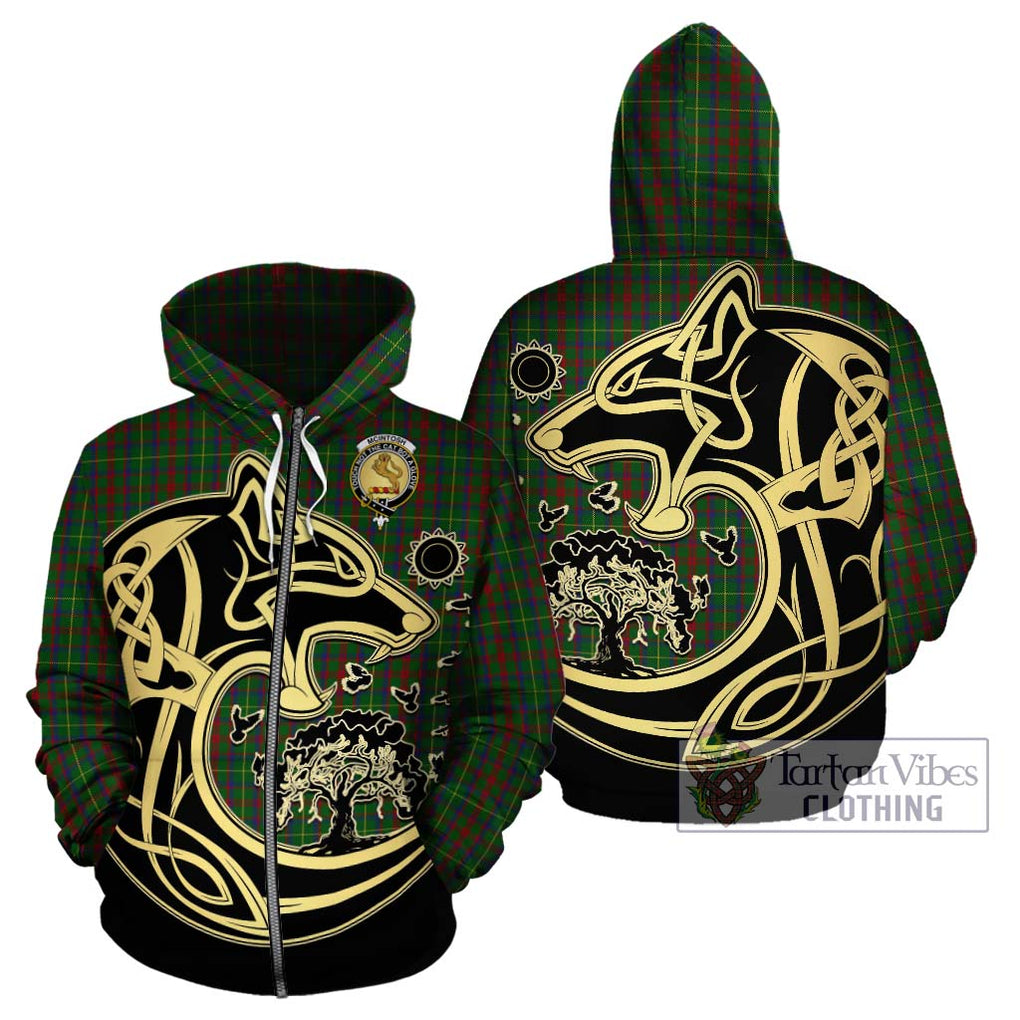 McIntosh Hunting Tartan Hoodie with Family Crest Celtic Wolf Style - Tartan Vibes Clothing