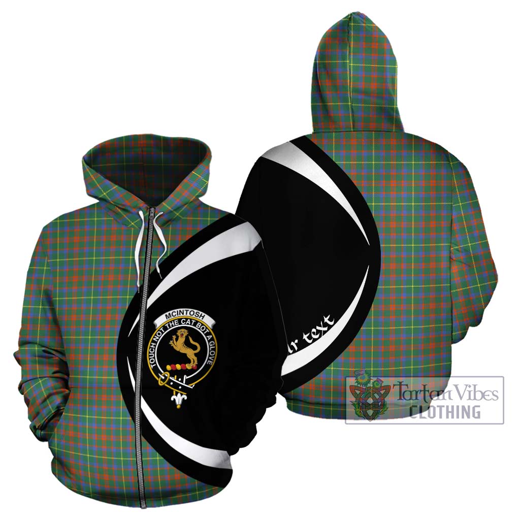 McIntosh Hunting Ancient Tartan Hoodie with Family Crest Circle Style - Tartan Vibes Clothing