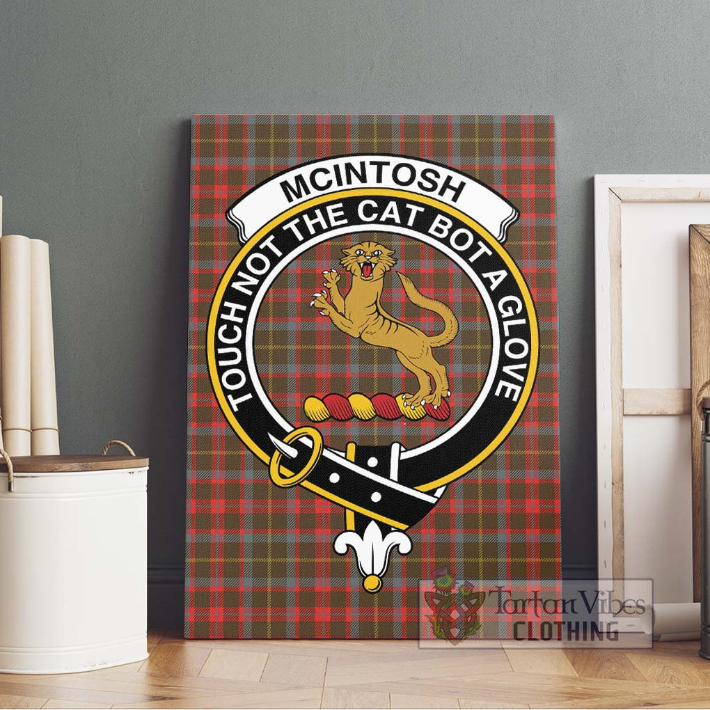 McIntosh Hunting Weathered Tartan Canvas Print Wall Art with Family Crest Without Frame - Tartan Vibes Clothing