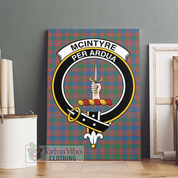 McIntyre Ancient Tartan Canvas Print Wall Art with Family Crest